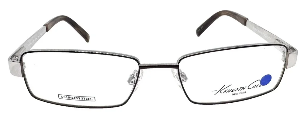KENNETH COLE KC162 BROWN SILVER EYEGLASSES FRAMES 52-16-135 AUTHENTIC